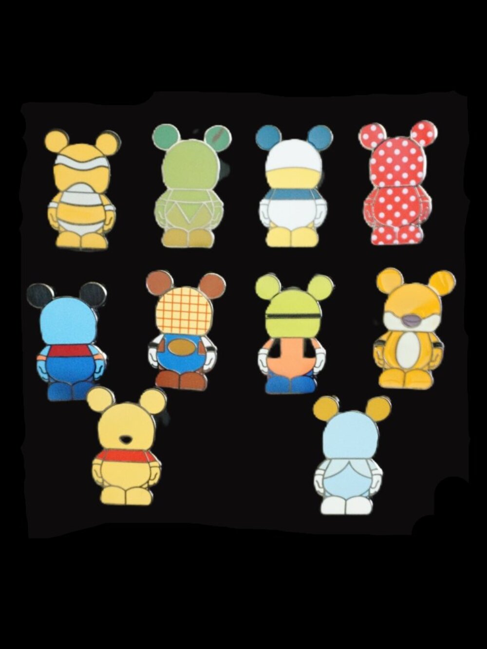 Disney Pin Trading 10 Pin Lot Featuring Character Themed Vinylmations (055)